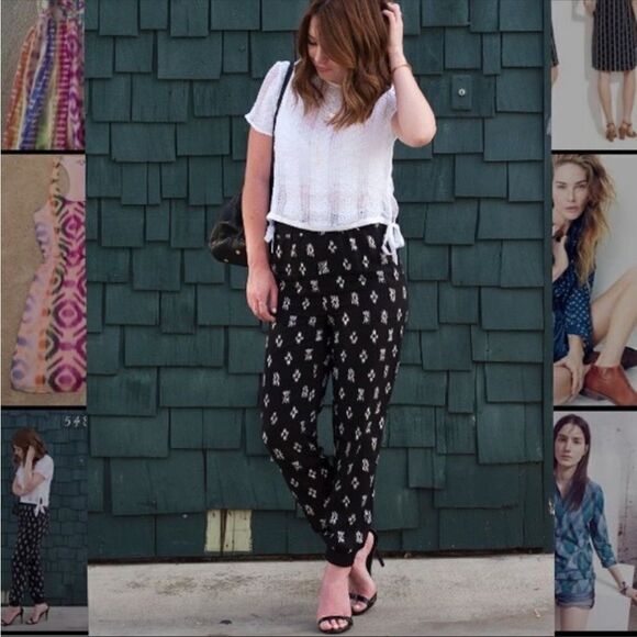 Madewell Ikat print high waisted jogger trouser pant Sz XS - Picture 3 of 14